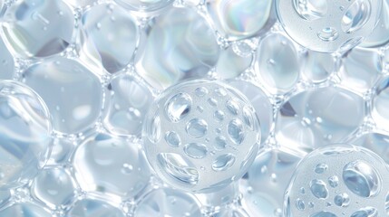 Transparent Hyaluronic Acid Gel Texture, Skincare Serum Background.