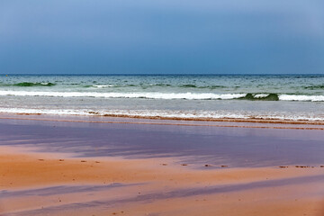 Fototapeta na wymiar View of the Atlantic Ocean in the area of Agadir's beach, Morocco.