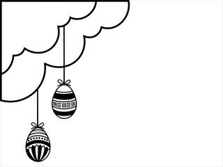 Easter Eggs Line Art Illustration