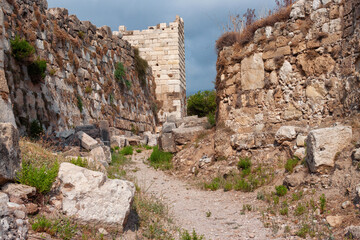View of the old ancient crusader castle in the historic city of Byblos. The city is a UNESCO World...