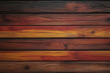 Fototapeta premium red and brown and yellow and dark wood wall wooden plank board texture background