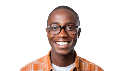 Man in Glasses from Kenya on a transparent background