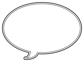 吹き出しのイラスト16【二重線（黒）】