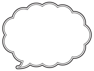 吹き出しのイラスト18【二重線（黒）】