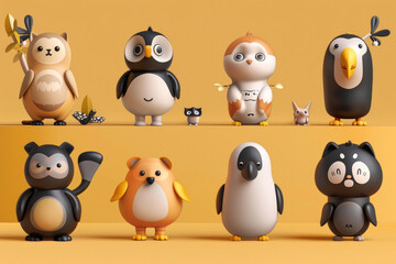 Expressive characters conveying diverse messages for product promotion