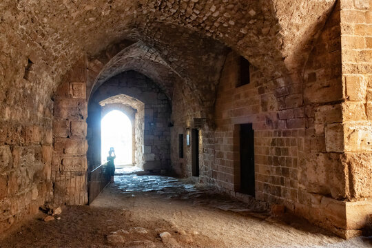 View of the old ancient crusader castle in the historic city of Byblos. The city is a UNESCO World Heritage Site. Lebanon.