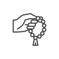 prayer beads line icon vector