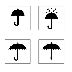 Umbrella icon set. Graphic sign umbrella. black umbrella isolated on white background. Stock vector illustration