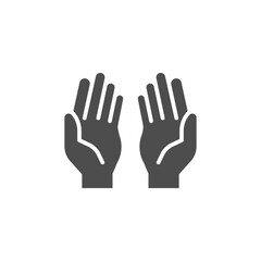 muslim praying hands vector icon