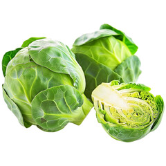 fresh brussel sprouts isolated on transparent background