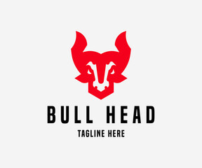 Simple and Modern Bull Head Logo Design for your business