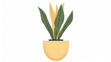 Simple Beauty of Indoor Snake Plant in a pot