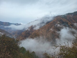 fog over the mountains