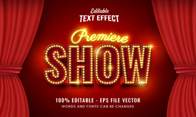 Premiere movie editable text effect Free Vector - obrazy, fototapety, plakaty