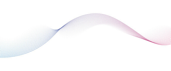 Flowing Dot Wave Pattern Halftone Curve Shape on Transparent Background