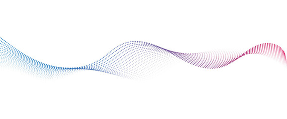 Flowing Dot Wave Pattern Halftone Curve Shape on Transparent Background