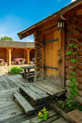 Wooden house in ancient village