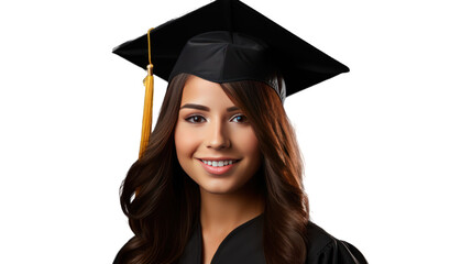 beautiful girl graduation isolated on transparent and white background.PNG image