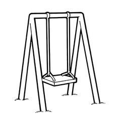 Swing graphic black white isolated sketch illustration vector