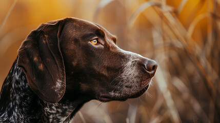  German Shorthaired Pointer dog looking for ducks