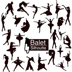 set of ballet silhouettes