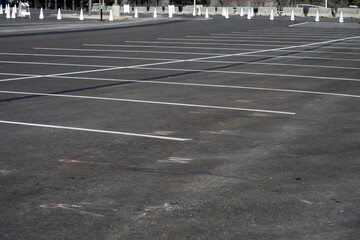 White lines in a parking lot