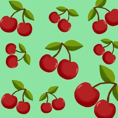 seamless pattern with cherries