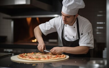 take one slice from a big hot pizza 