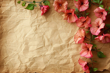 Pink Flowers Adorning Paper