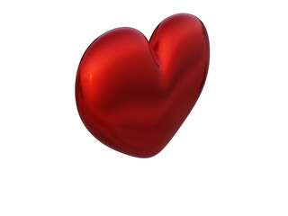 Lovely red heart. 3d render.