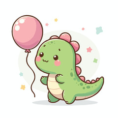 cute dinosaur cartoon vector on white background
