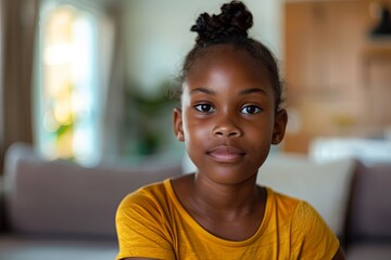 Portrait of a fifteen-year-old black teenage girl.