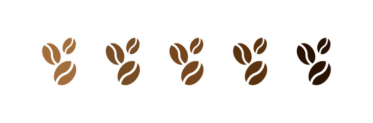 Coffee beans icon set. Vector EPS 10