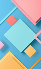 Soft pastel geometric square shapes in a clean arrangement.