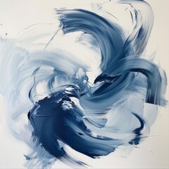 Blue Swirl Abstract Acrylic Painting