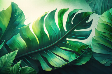 tunning palm leaf in mesmerizing green hues. Perfect for a tranquil backdrop.