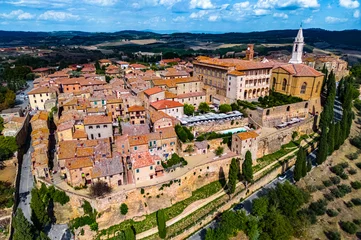 Fototapeten Aerial view of Pienza, Tuscany, Italy © monticellllo