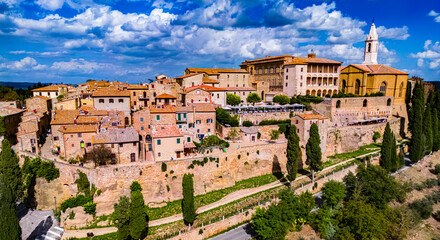 Fototapeta premium Aerial view of Pienza, Tuscany, Italy