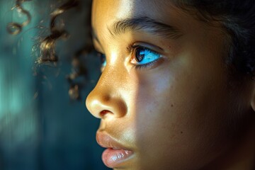 Portrait of a black teenage girl.