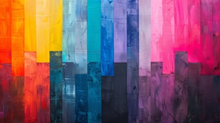 Colorful Abstract Vertical Paint Strokes
