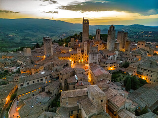 Naklejka premium Aerial view of San Gimignano, Tuscany, Italy