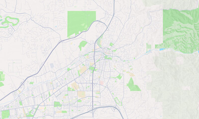 Obraz premium Santa Fe New Mexico Map, Detailed Map of Santa Fe New Mexico