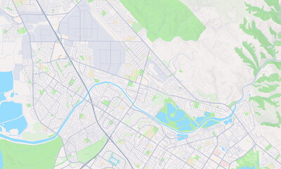 Naklejka premium Union City California Map, Detailed Map of Union City California