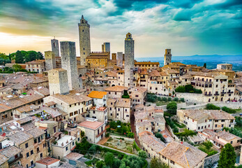 Fototapeta premium Aerial view of San Gimignano, Tuscany, Italy