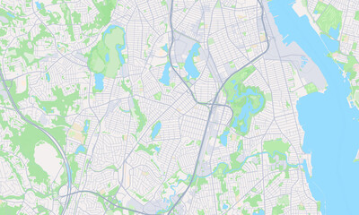 Fototapeta premium Cranston Rhode Island Map, Detailed Map of Cranston Rhode Island