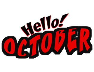 Illustration of the words hello October