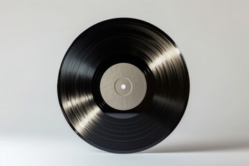 Black Record on White Background