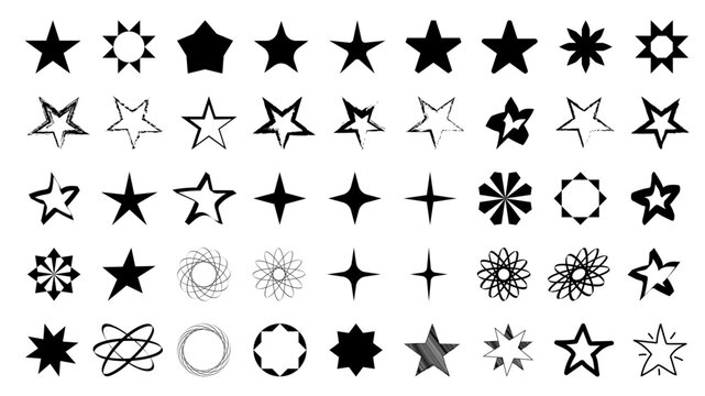 Star icon set collection. Stars vector collection. Black set of Stars, Flat Star icon Design. Minimal Star icon set