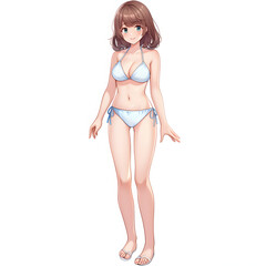Cute Anime Mange Girl, Sexy Shot, PNG file, solid white background 