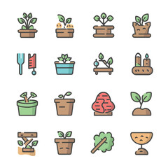 Garden icon vector set
